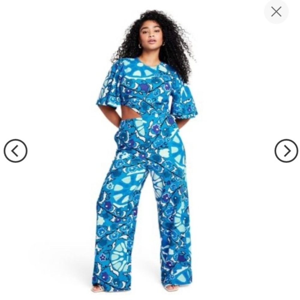 RHODE x Target Large Zinnia Floral Print Bell Sleeve Cut Out Jumpsuit NWT